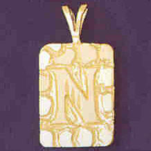 14K GOLD INITIAL CHARM - N #9576