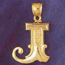 14K GOLD INITIAL CHARM - J #9577