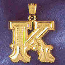 14K GOLD INITIAL CHARM - K #9577