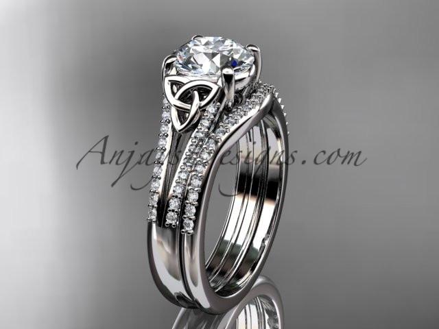 Princess Cut Celtic Engagement Ring Rose Gold and Diamonds ENG9 - Doron  Merav